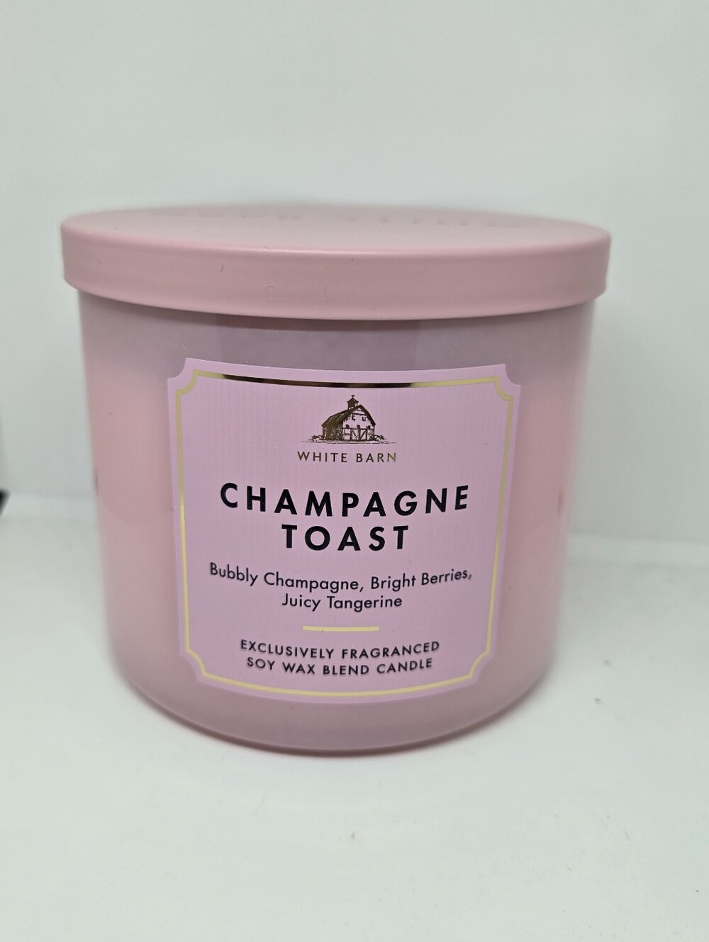 Bath & Body Works CHAMPAGNE TOAST Candle 3-Wick 14.5oz White Barn Scented Large